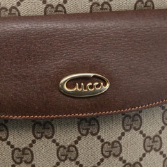 Gucci Front Pocket Messenger Bag GG Canvas with Leather