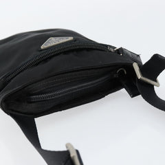 Prada Front Zip Convertible Flat Messenger Tessuto with Leather