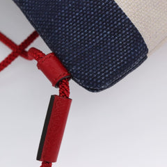 Gucci Logo Drawstring Backpack Striped Canvas