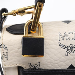 MCM Visetos Handbag Canvas and Leather