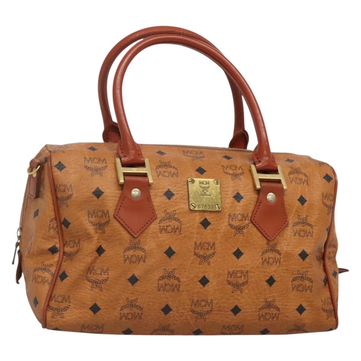 MCM Visetos Handbag Canvas and Leather