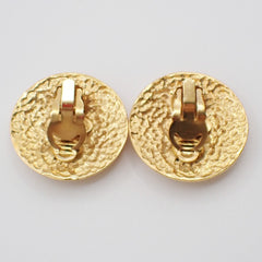 Chanel Vintage Round CC Clip-On Earrings Metal