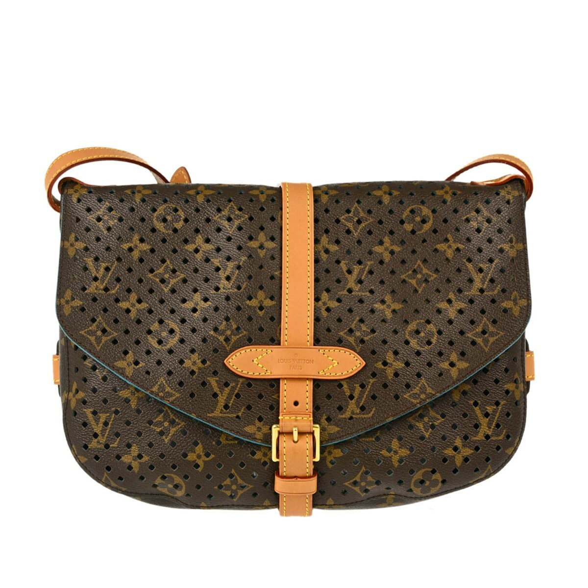 Louis Vuitton Flore Saumur Handbag Perforated Monogram Canvas