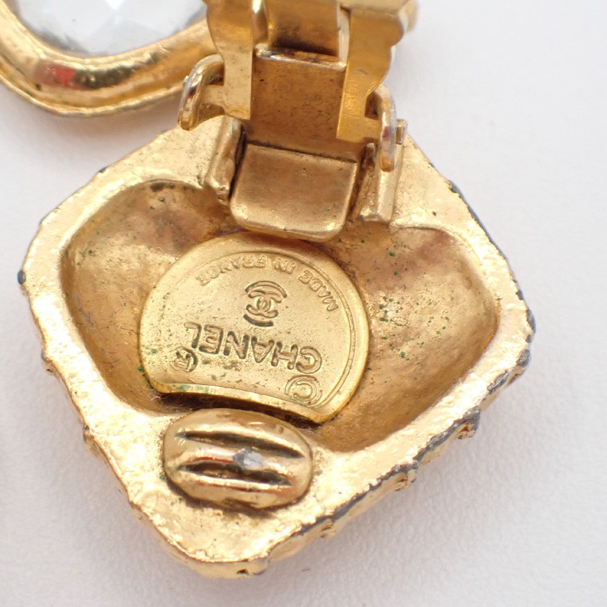 Chanel CC Rhombus Clip-On Earrings Metal