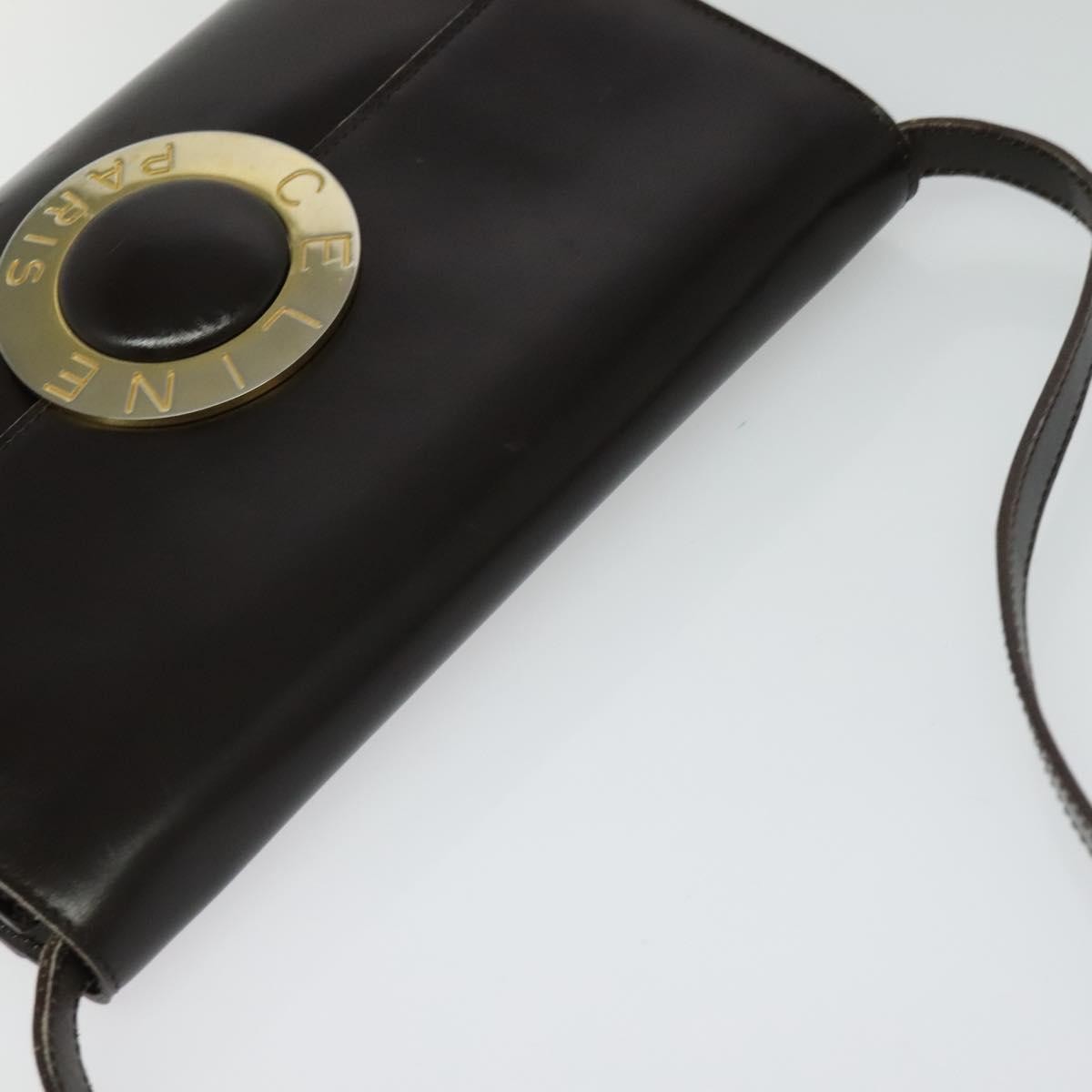Celine Vintage Circle Logo Crossbody Bag Leather