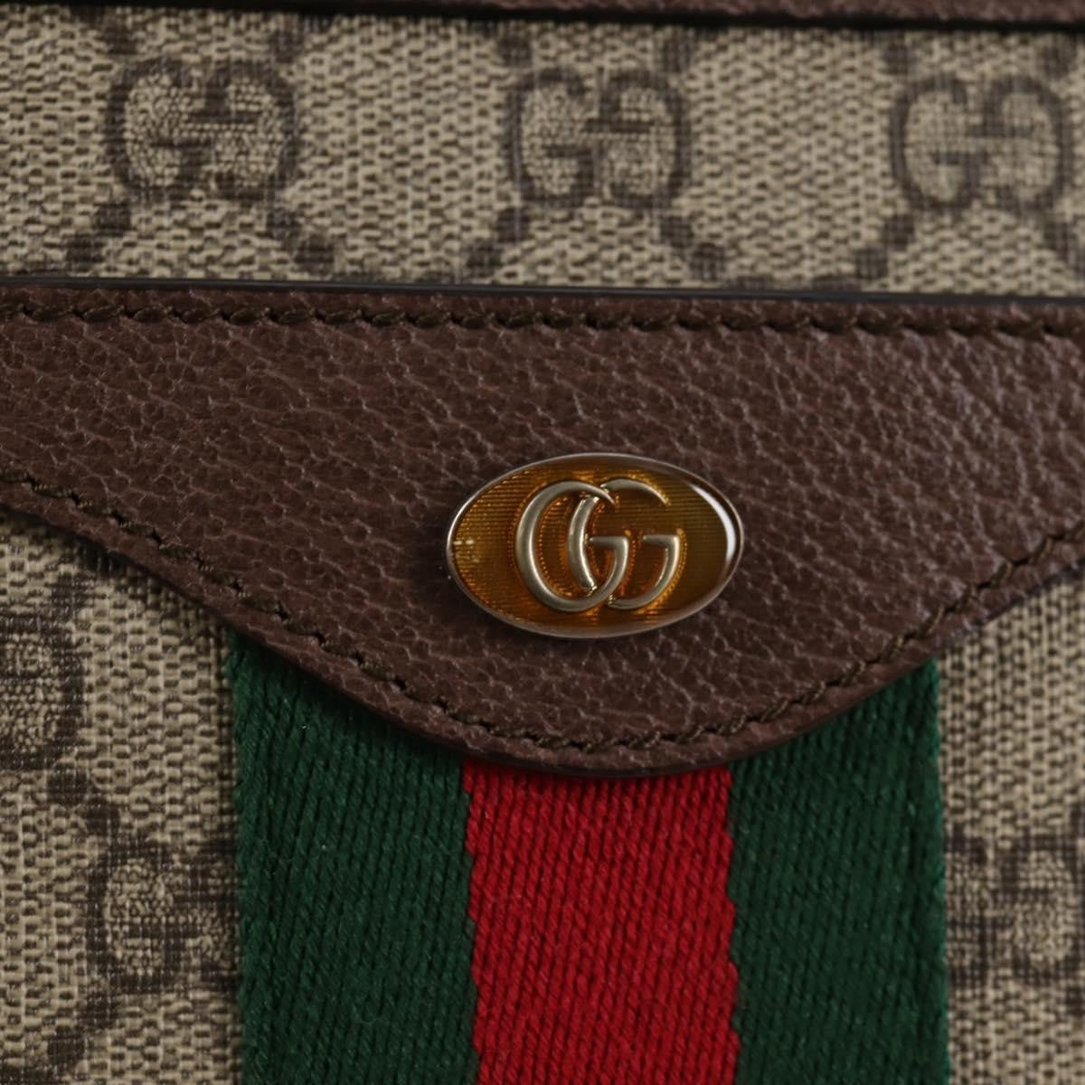 Gucci Ophidia Zip Shoulder Bag GG Coated Canvas