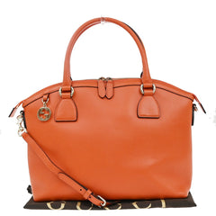 Gucci GG Charm Convertible Dome Satchel Leather