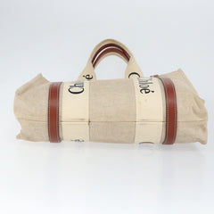Chloe Woody Tote Canvas with Leather