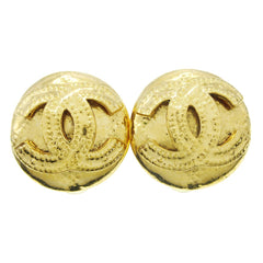 Chanel CC Button Clip-On Earrings Metal