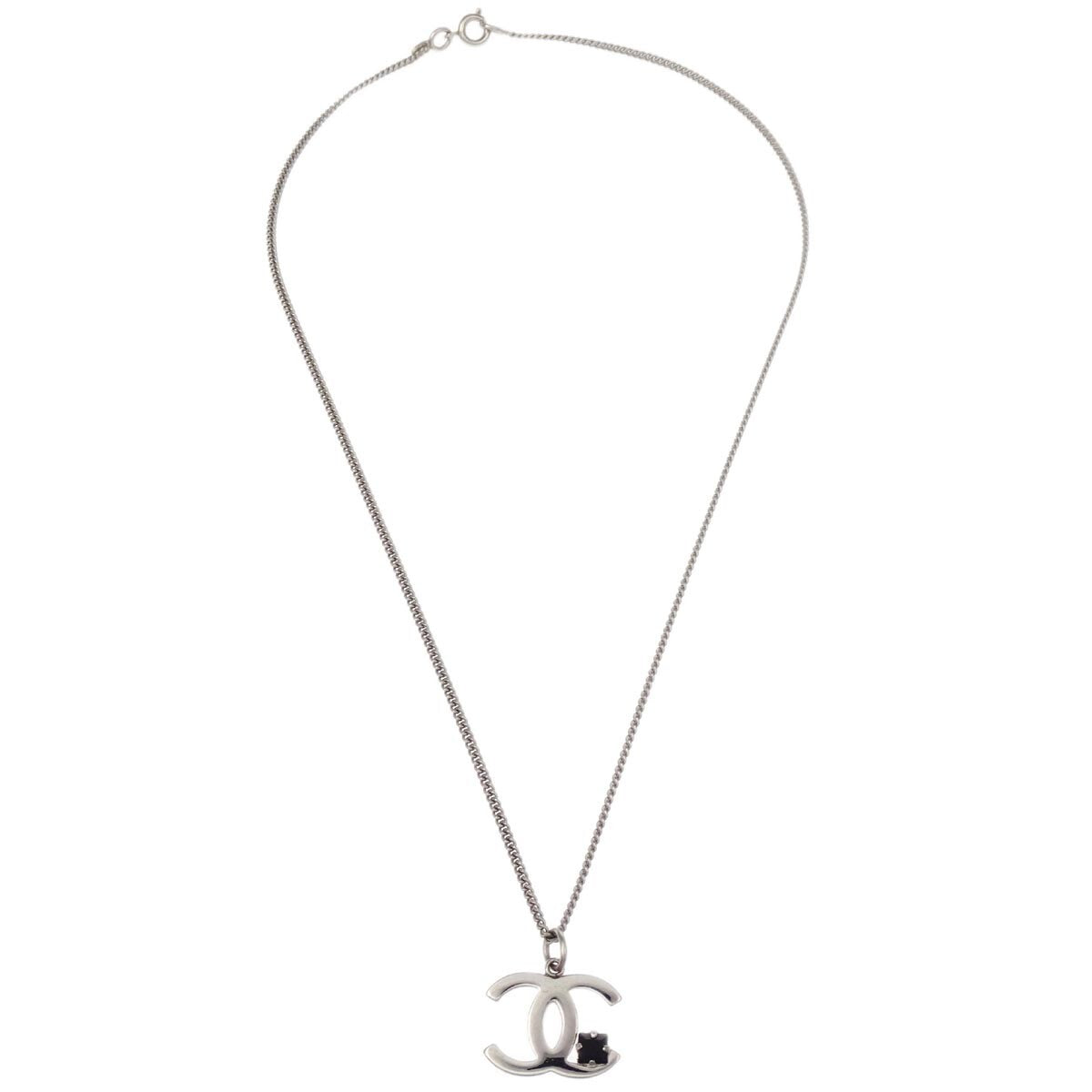 Chanel CC Chain Pendant Necklace Metal and Faux Pearls