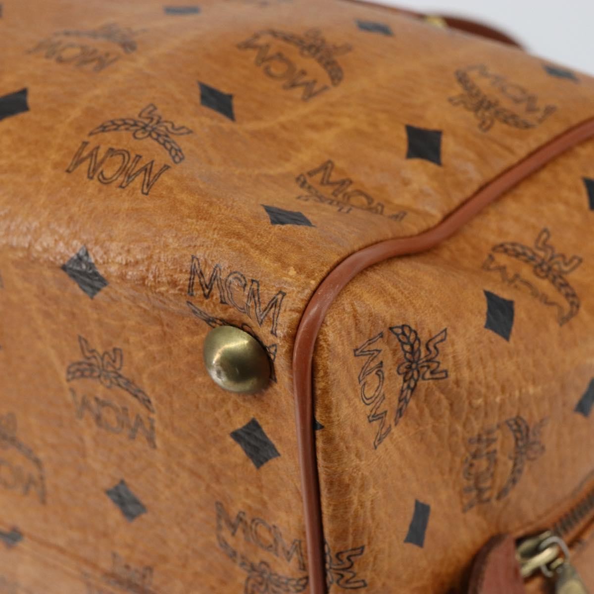 MCM Visetos Handbag Canvas and Leather