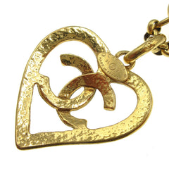 Chanel CC Heart Pendant Necklace Metal