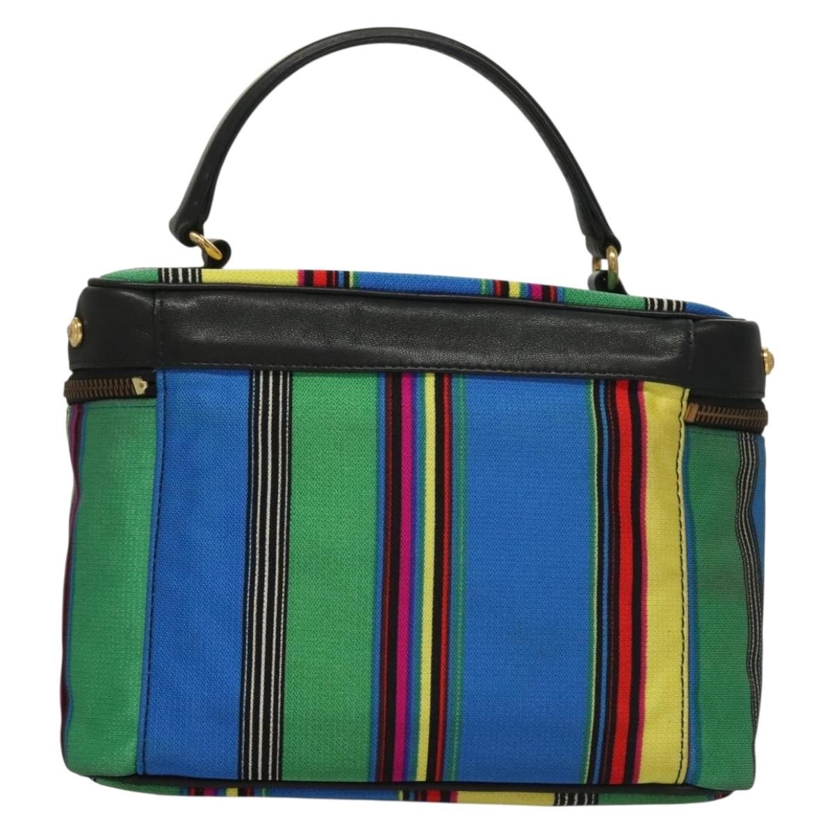 Versace Vanity Hand Bag Canvas and Leather