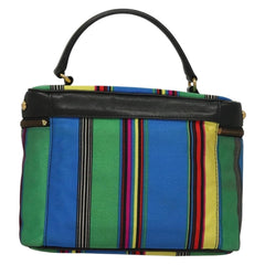Versace Vanity Hand Bag Canvas and Leather