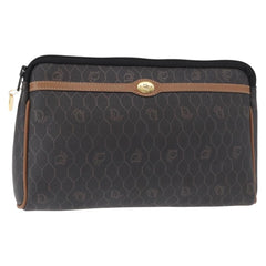 Christian Dior Vintage Honeycomb Zip Pouch Coated Canvas