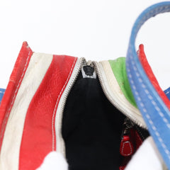 Balenciaga Bazar Convertible Tote Striped Leather