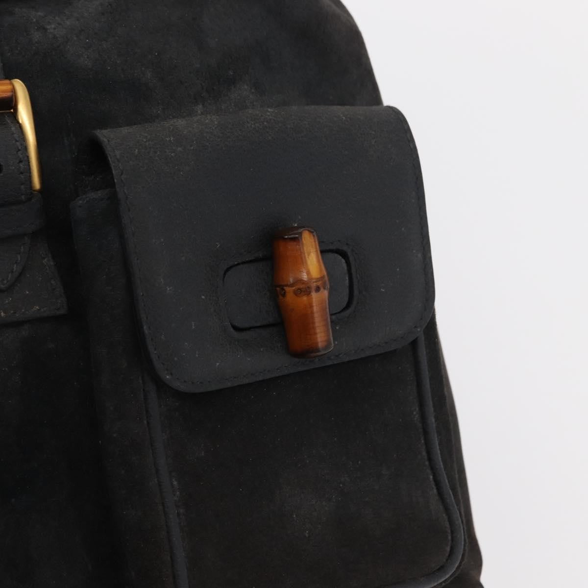 Gucci Vintage Bamboo Backpack Suede