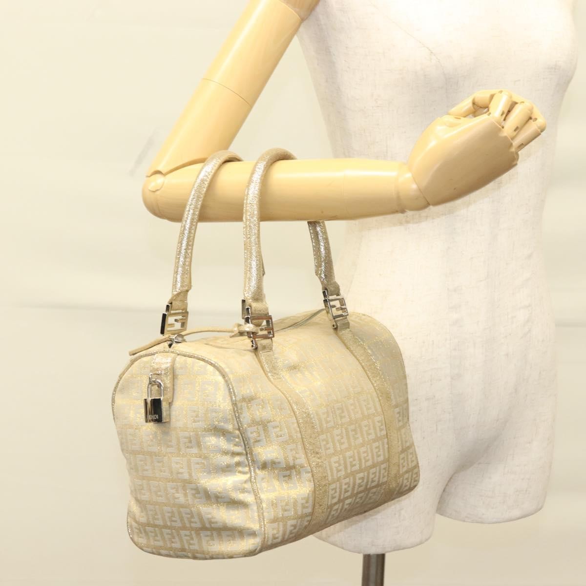 Fendi Boston Bag Zucchino Lurex Canvas