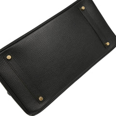 Hermes Birkin Handbag Black Ardennes with Gold Hardware