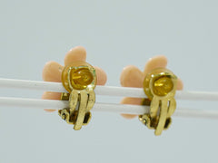 Chanel Vintage CC Flower Clip-On Earrings Metal