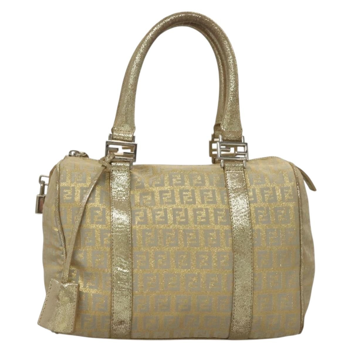 Fendi Boston Bag Zucchino Lurex Canvas