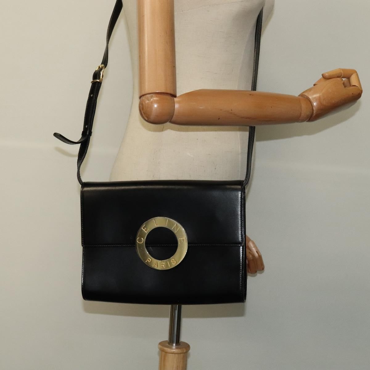 Celine Vintage Circle Logo Crossbody Bag Leather