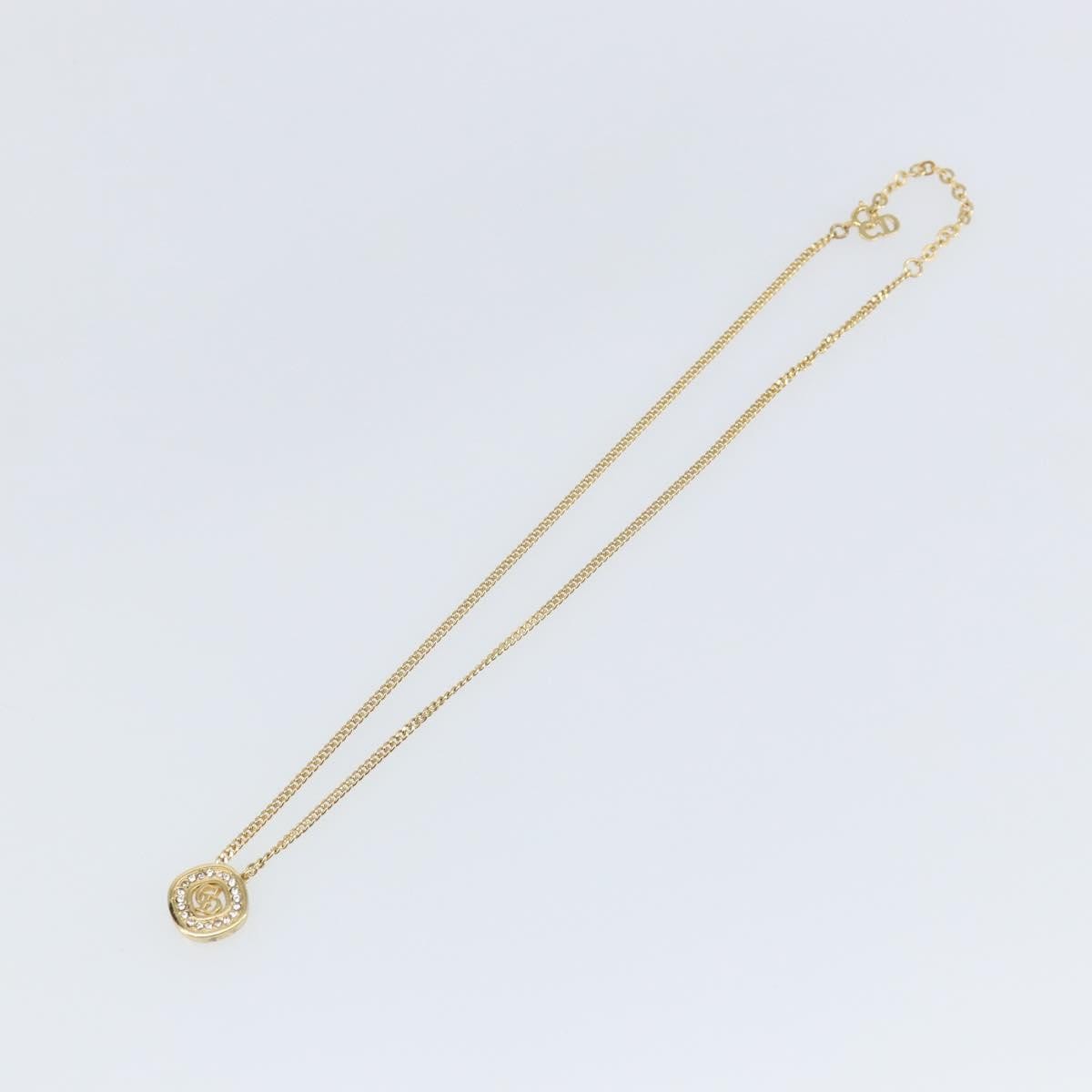 Christian Dior CD Pendant Necklace Metal and Crystals