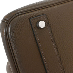 Hermes Birkin Handbag Grey Clemence with Palladium Hardware