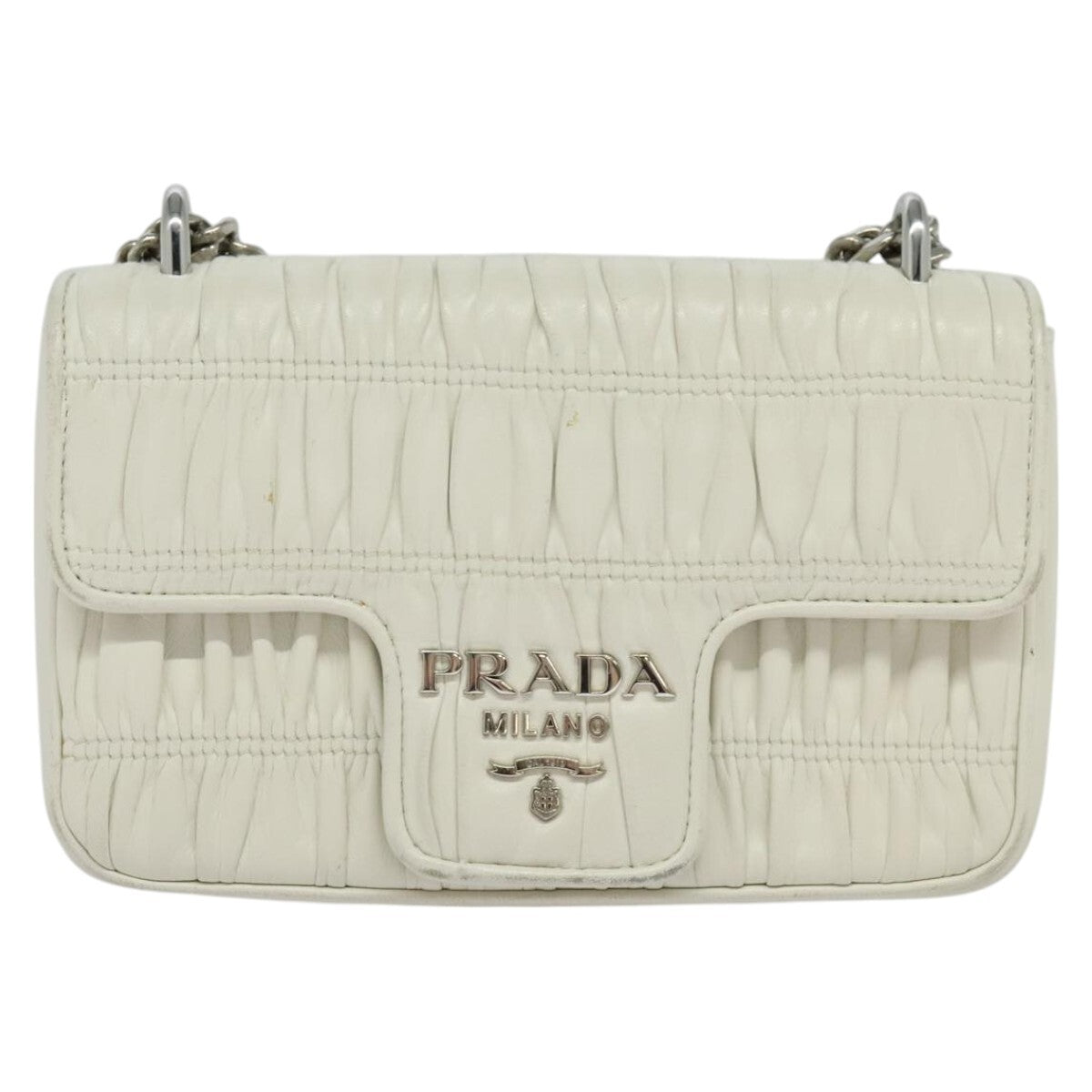Prada Chain Flap Shoulder Bag Nappa Gaufre