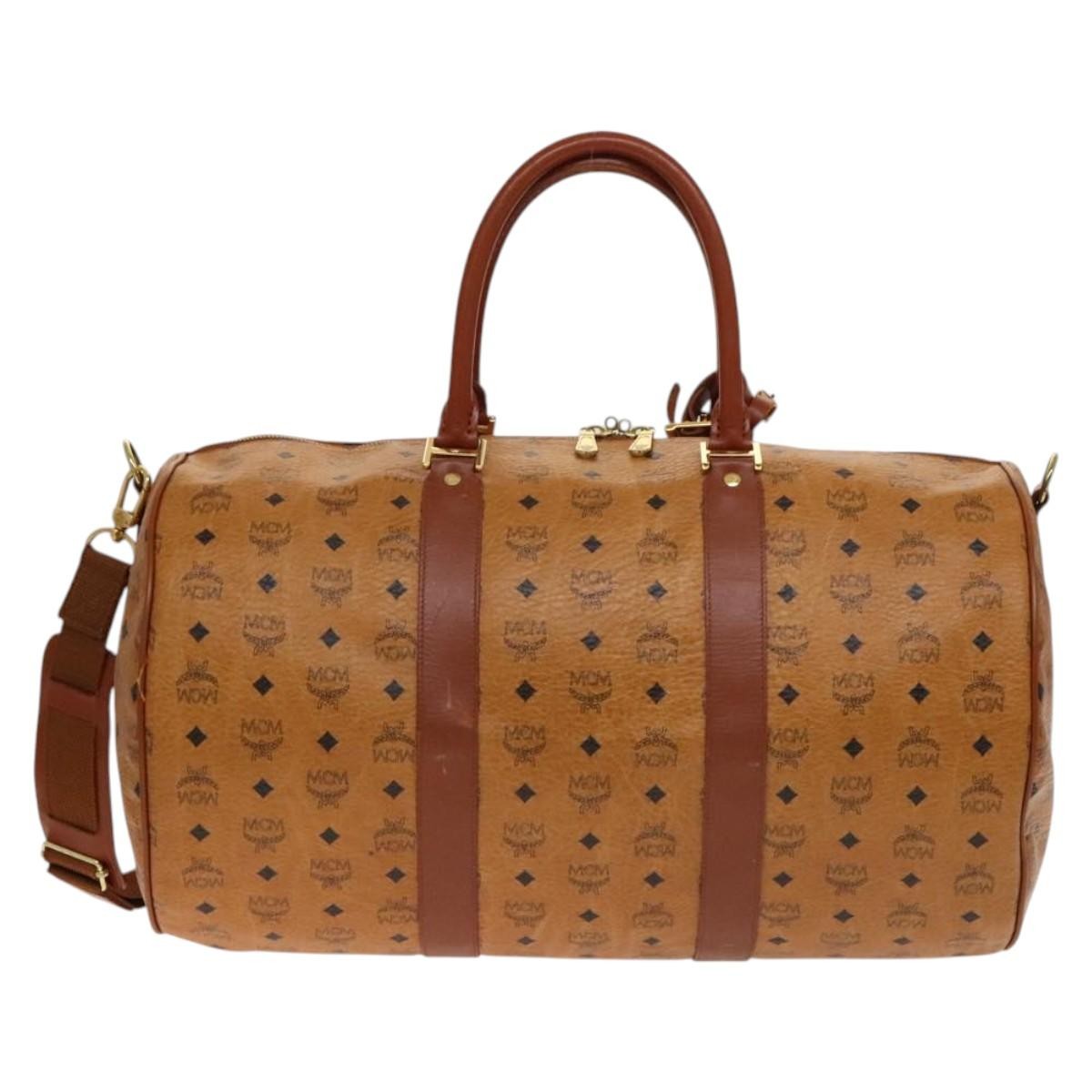 MCM Visetos Handbag Canvas and Leather