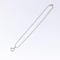 Christian Dior D logo Pendant Necklace Metal