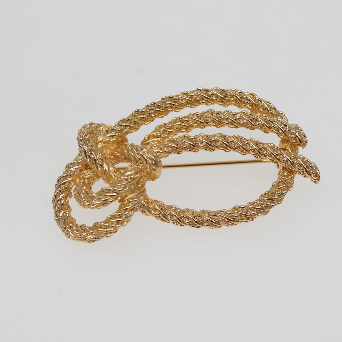 Christian Dior Vintage Logo Bow Safety Pin Brooch Metal