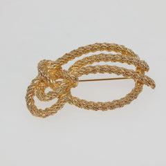 Christian Dior Vintage Logo Bow Safety Pin Brooch Metal