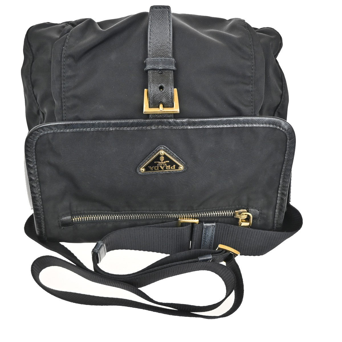 Prada Buckle Messenger Bag Tessuto