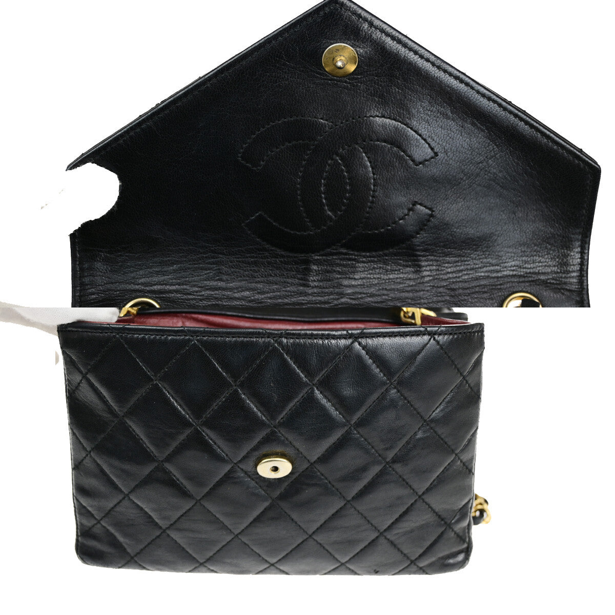 Chanel Vintage Envelope Flap Bag Quilted Lambskin