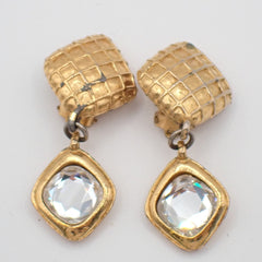 Chanel CC Rhombus Clip-On Earrings Metal