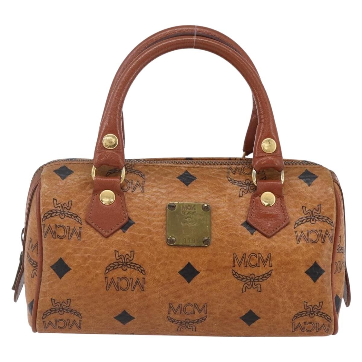 MCM Visetos Handbag Canvas and Leather