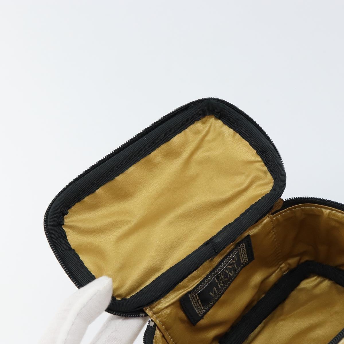 Versace Vanity Hand Bag Canvas and Leather