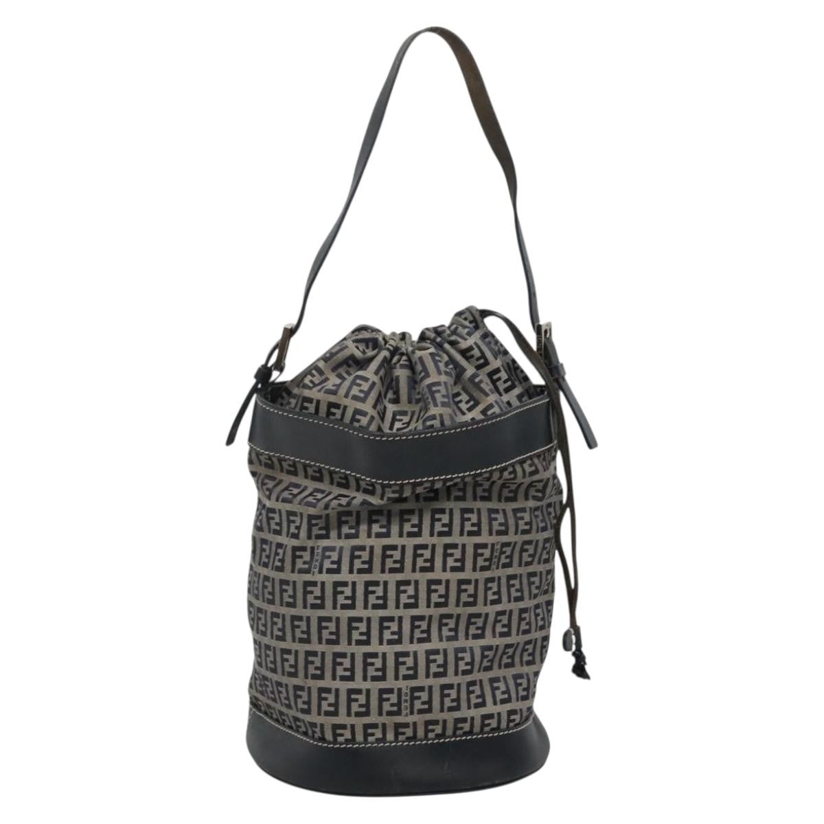 Fendi FF Logo Mon Tresor Bucket Bag Printed Shearling with Leather