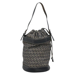 Fendi FF Logo Mon Tresor Bucket Bag Printed Shearling with Leather