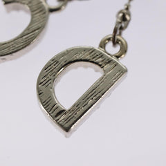 Christian Dior Bow CD Pendant Necklace Metal with Crystal