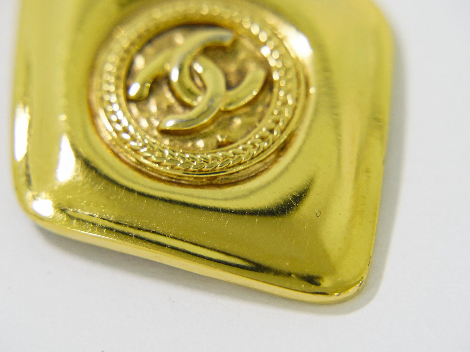 Chanel Vintage CC Pendent Necklace Plated Metal