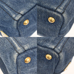 Prada Canapa Convertible Tote Denim