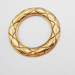 Chanel CC Quilted Hoop Earrings Gold Plated
