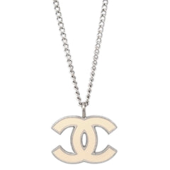 Chanel CC Logo Pendant Necklace Metal