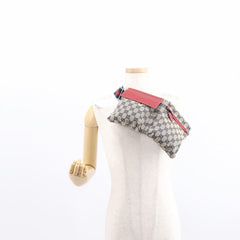 Gucci Vintage Double Belt Bag GG Canvas with Leather