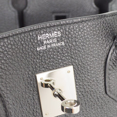 Hermes Birkin Handbag Black Togo with Palladium Hardware