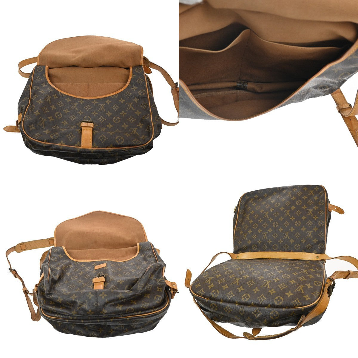 Louis Vuitton Saumur Handbag Monogram Canvas