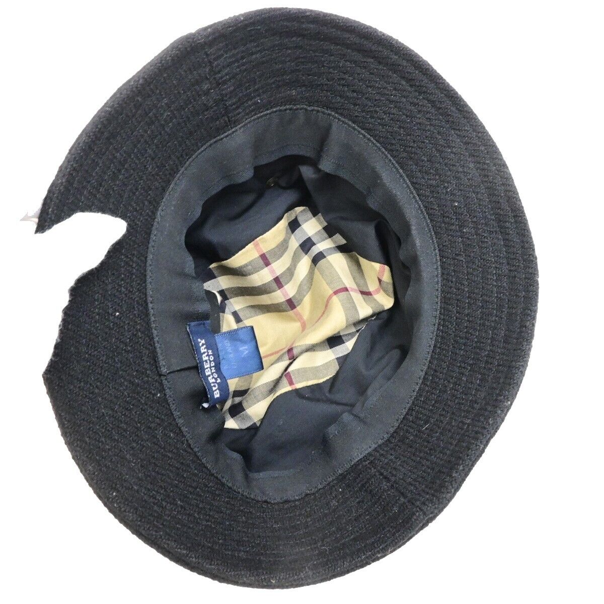Burberry Nova Check Bucket Hat Wool Cotton