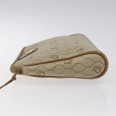 Christian Dior Vintage Honeycomb Zip Pouch Coated Canvas